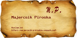 Majercsik Piroska névjegykártya